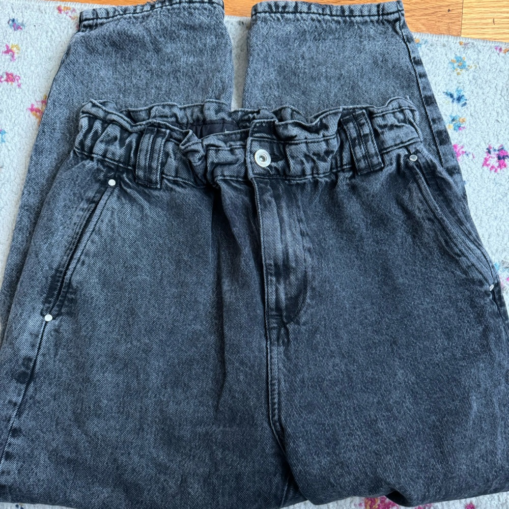 Zara Paperbag Black Jeans